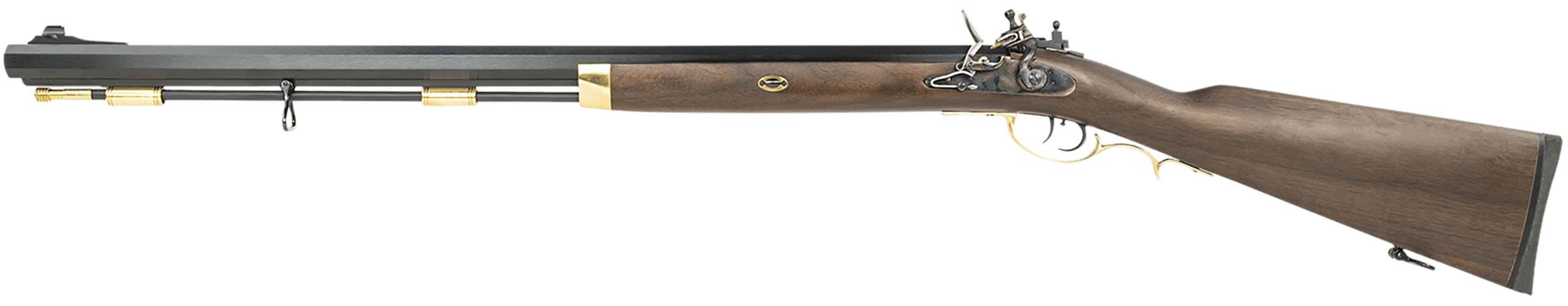 Taylors & Company 210112 Hawken Hunter 50 Cal Flintlock 28" Blued Octagon Barrel Color Case Hardened Rec Brass Accents Fixed Walnut Stock Double Set Trigger Adjustable Ghost Ring Sight Microcell Butt-Pad Left Hand