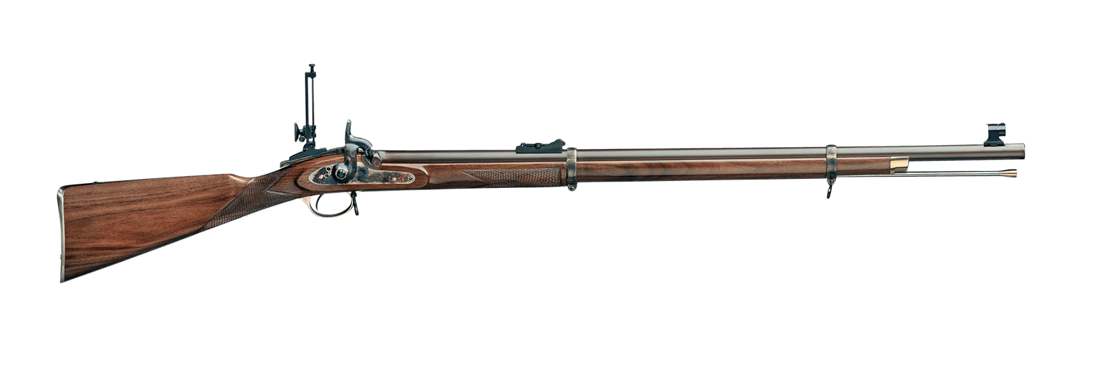 Taylors & Company 210034 Pedersoli Volunteer Target 451 Cal Percussion 33" Single Shot Barrel Browned Steel Receiver Fixed Checkered Walnut Stock