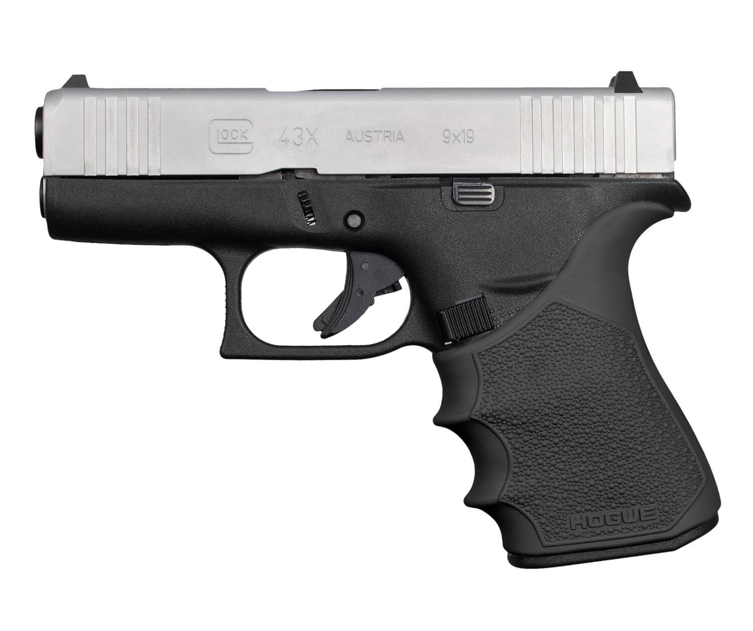 Hogue 18210 HandAll Beavertail Grip Sleeve made of Polymer with Black Finish Cobblestone Texture & Finger Grooves for Glock 43X 48 - Image 3