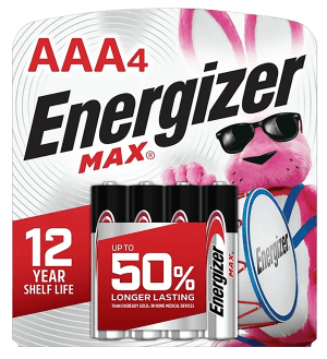 Energizer E92BP4 AAA Max Black/Silver 1.5V Alkaline Qty (4) Single Pack