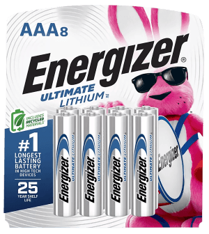 Energizer L92SBP8H3 AAA Ultimate Lithium Silver 1.5V Lithium  Qty (8) Single Pack