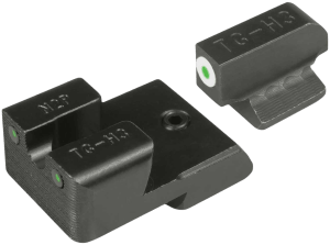 TruGlo TGTG231N4W Tritium Pro Green Tritium Front & Rear/ Black Nitride Fortress Frame Fits 1911 3" Officer & 4.25" Front Sight Dovetail/Rear Sight Dovetail Mount