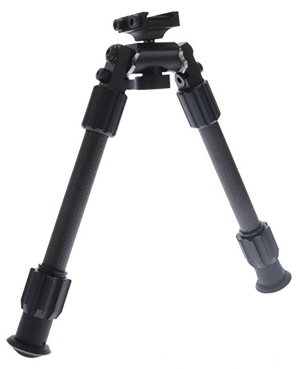 TruGlo TGTG8906L Tac•Pod Carbon PRO Bipod 9-13" Vertical Adjustment Black Carbon Fiber/Aluminum Sling Stud Mount Rubber Feet