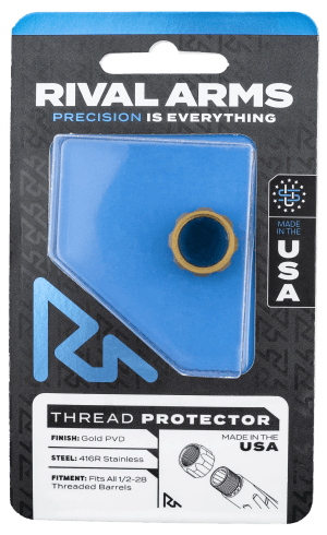 Rival Arms RARA300001E Thread Protector  9mm Luger Gold PVD 416R Stainless Steel 1/2"-28 tpi