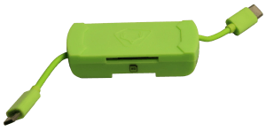 HME HMESDCRAND Memory Card Reader Android Compatible With Tablets w/Micro USB & USB Connector Up To 256GB Black/Green