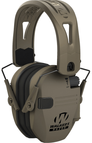 Walker's GWPRSEMRHMFDE Razor Slim Electronic Muff 23 dB Over the Head Flat Dark Earth Polymer