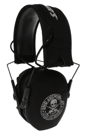 Walker's GWPRSEMFS2A Razor Slim Electronic Freedom Muff 23 dB Over the Head Black w/Distressed 2nd Amendment Polymer