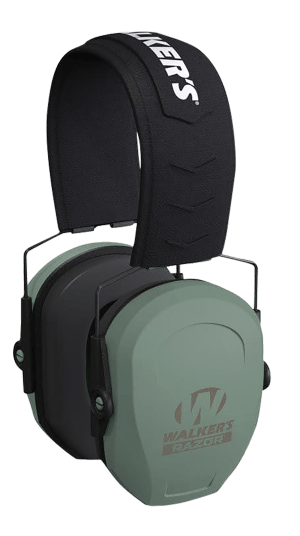Walker's GWPRSMPASSGN Razor Slim Passive Muff Polymer 27 dB Over the Head Sage Green/Black Adult