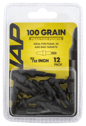 NAP NAP60P3DP1132 3D Practice Points Field Tips Fixed 100 grain Black 12 Pk