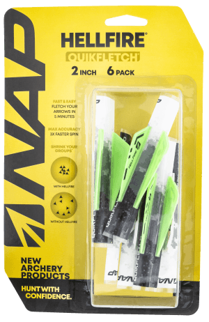 NAP NAP60035 Quickfletch Hellfire Fletching White Green/ 6 Pack