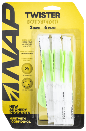 NAP NAP60638 Quickfletch Twister Fletching White Green/ 6 Pack