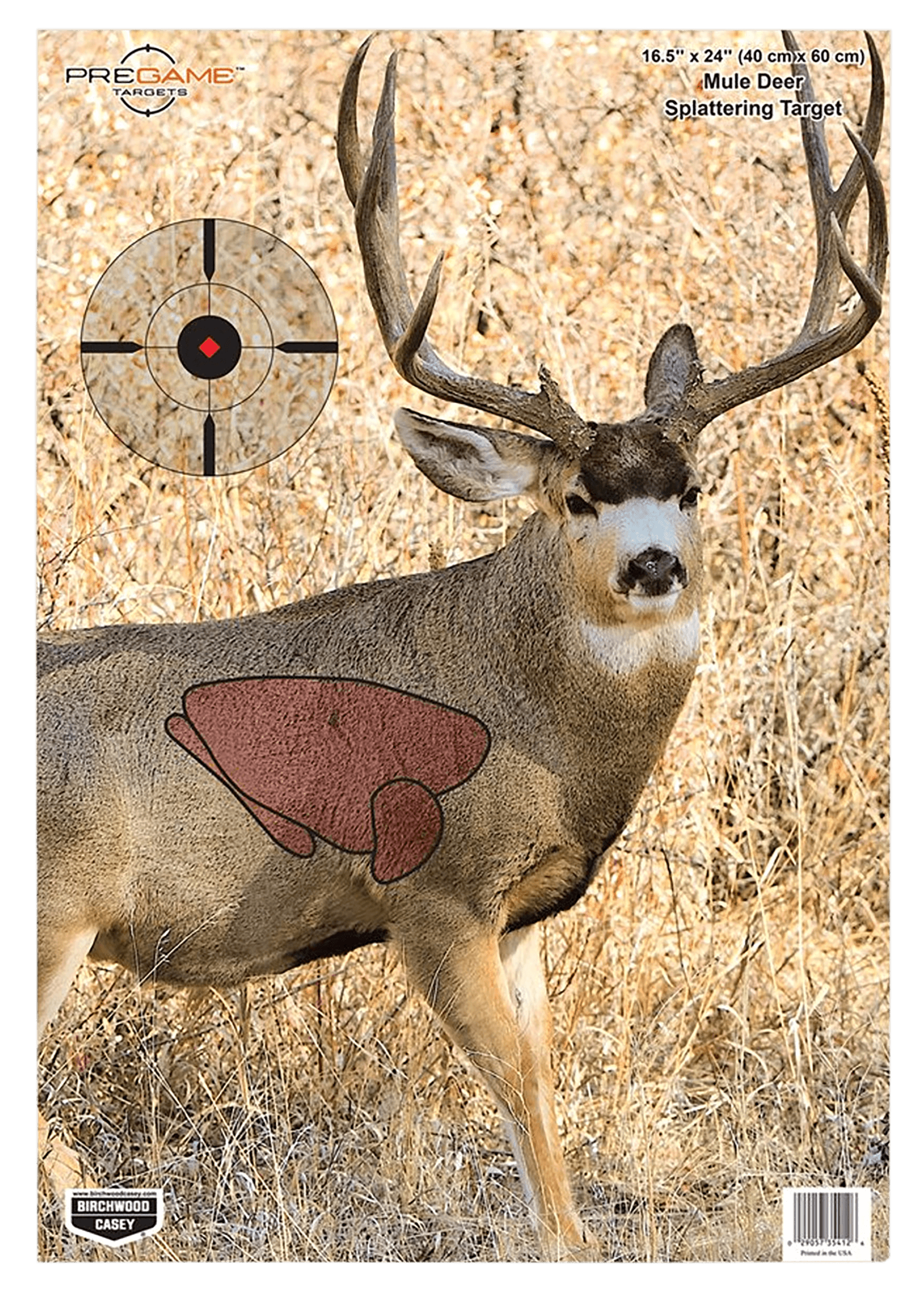Birchwood Casey 35402 Pregame Mule Deer Paper Target 16.50" x 24" 3 Per Pkg