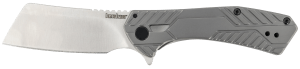 Kershaw 3445 Static 2.90" Folding Cleaver Plain Satin 8Cr13MoV SS Blade Gray PVD Stainless Steel Handle Includes Pocket Clip