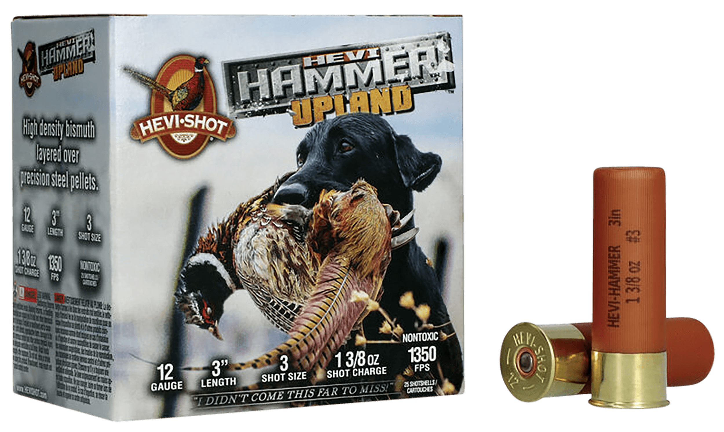 HEVI-Shot HS29113 HEVI-Hammer Upland 12Gauge 3" 1 3/8oz Steel/Bismuth 3Shot 25rd Box