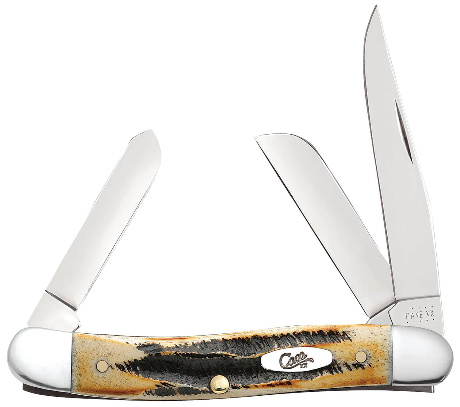Case 03578 Stockman Medium 2.57"/1.88"/1.71" Folding Clip/Sheepsfoot/Spey Plain Mirror Polished Tru-Sharp SS Blade/Brown Jigged 6.5 BoneStag Handle - Image 3