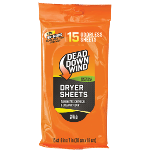 Dead Down Wind 11913 Dryer Sheets  Cover Scent Natural Woods Scent Dryer Sheet 15 Per Pkg