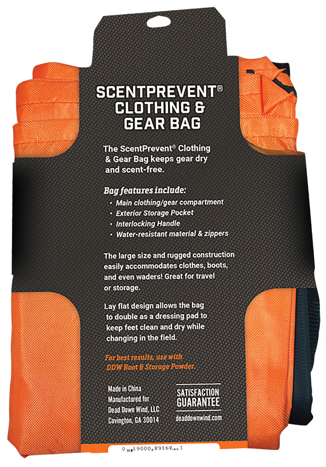 Dead Down Wind 30603 Scent Prevent Clothing & Gear Bag Orange - Image 3