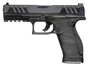 Walther Arms 2858134 PDP Full Size 9mm Luger 10+1 5" Black Polygonal Rifled Barrel Black Optic Ready/Serrated Slide Black Polymer Frame w/Picatinny Rail Black Performance Duty Texture Grips Ambidextrous