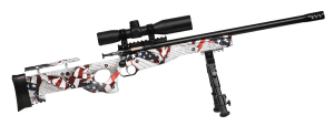 Crickett KSA2153 Precision Complete Package Youth 22 LR 1rd 16.12" Threaded Bull Barrel w/Muzzle Brake  Thumbhole Amendment Synthetic Stock w/Adjustable Cheek Comb  10 3/8"- 11 1/8" LOP Includes 4x28 Combat Scope w/Sunshade  Crickettinny Scope Mount & Bip