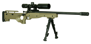 Crickett KSA2157 Precision Complete Package Youth 22 WMR 1rd 16.12" Threaded Bull Barrel w/Muzzle Brake  Thumbhole FDE Synthetic Stock w/Adjustable Cheek Comb  10 3/8"-11 1/8" LOP  Includes 4x28 Combat Scope w/Sunshade  Crickettinny Scope Mount & Bipod