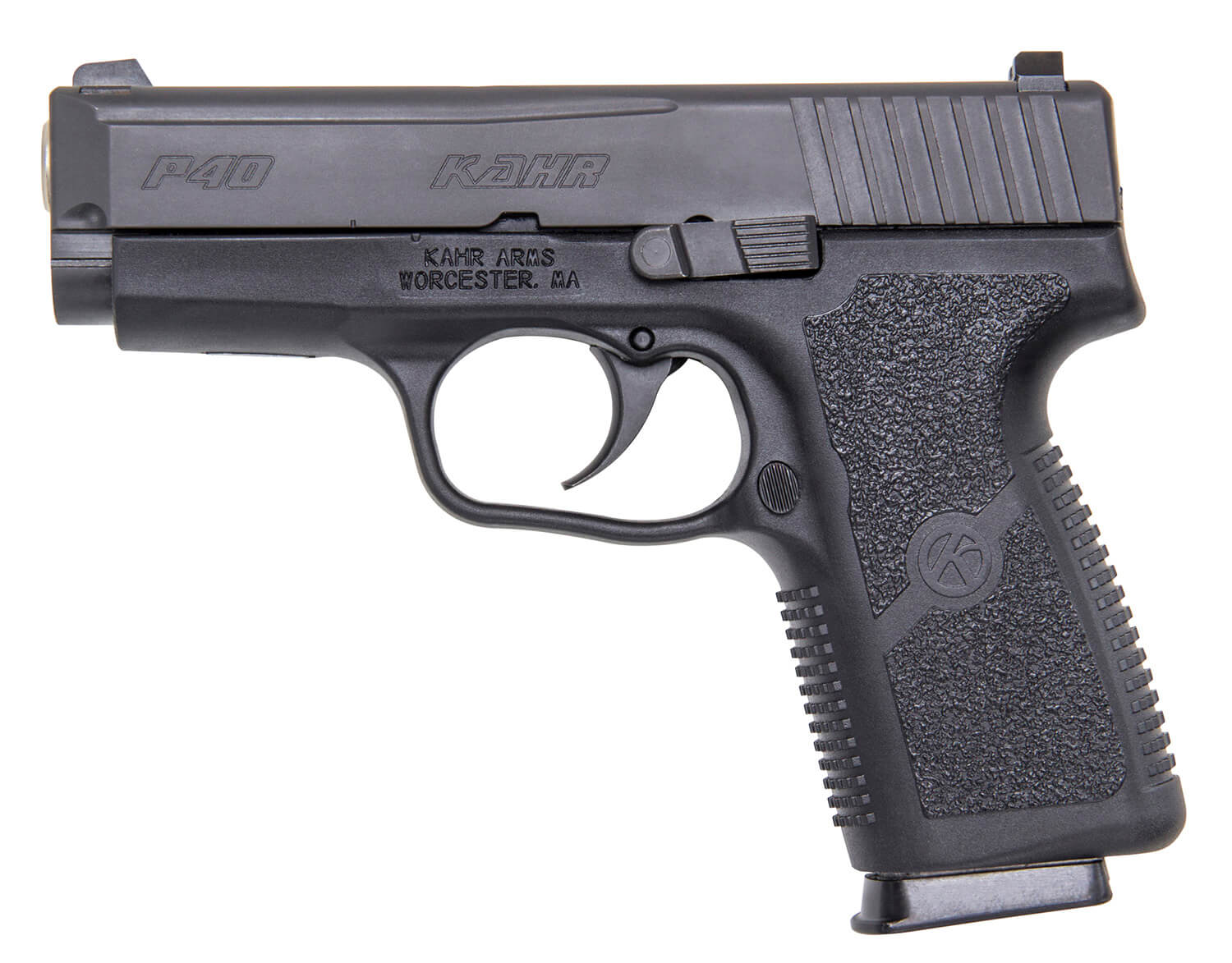 Kahr Arms KP4044NA P 40 S&W Caliber with 3.60" Barrel 6+1 or 7+1 Capacity Black Finish Frame Serrated Matte Black Stainless Steel Slide Textured Polymer Grip & TruGlo Night Sight - Image 2