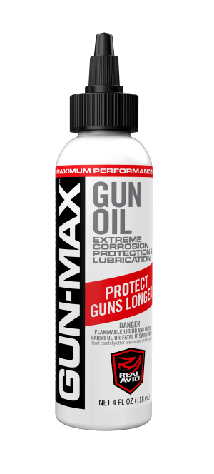 Real Avid AVBMGO4L Gun-Max Gun Oil Cleans Lubricates Protects 4 oz Bottle