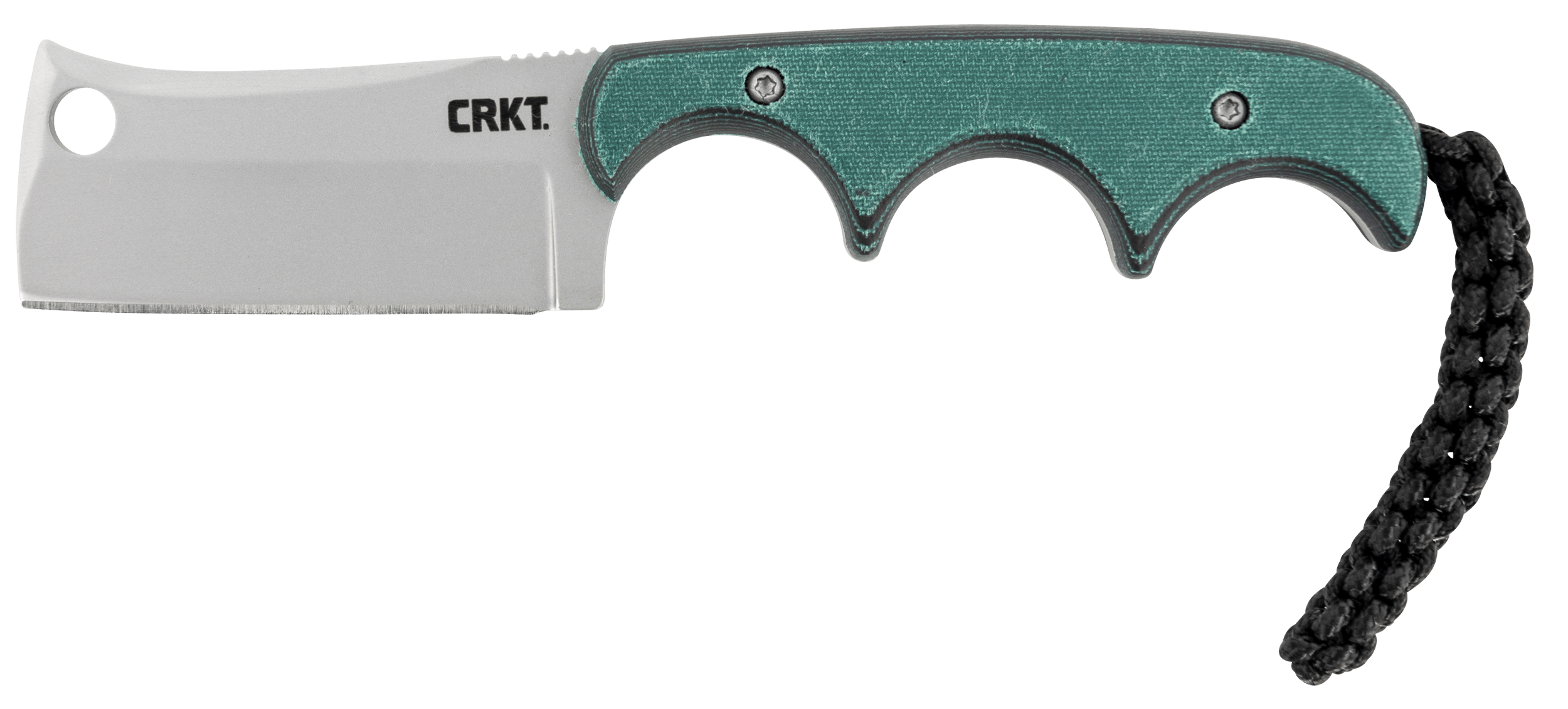 CRKT 2383 Minimalist 2.13" Fixed Cleaver Plain Bead Blasted 5Cr15MoV SS Blade/ Green Contoured Resin Infused Fiber Handle Includes Lanyard/Sheath