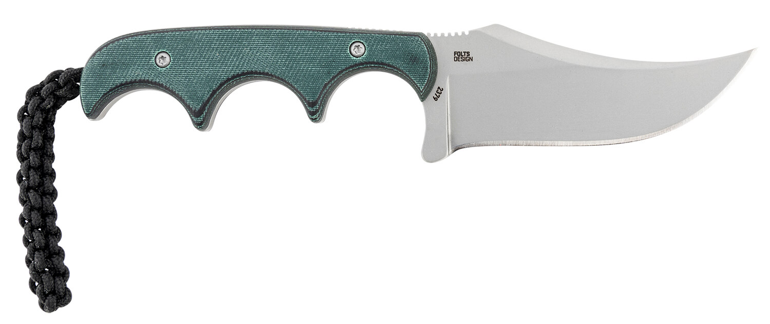 CRKT 2379 Minimalist Persian 2.76" Fixed Recurve Plain Bead Blasted 8Cr13MoV SS Blade/Green Contoured Resin Infused Fiber Handle Includes Lanyard/Sheath - Image 2