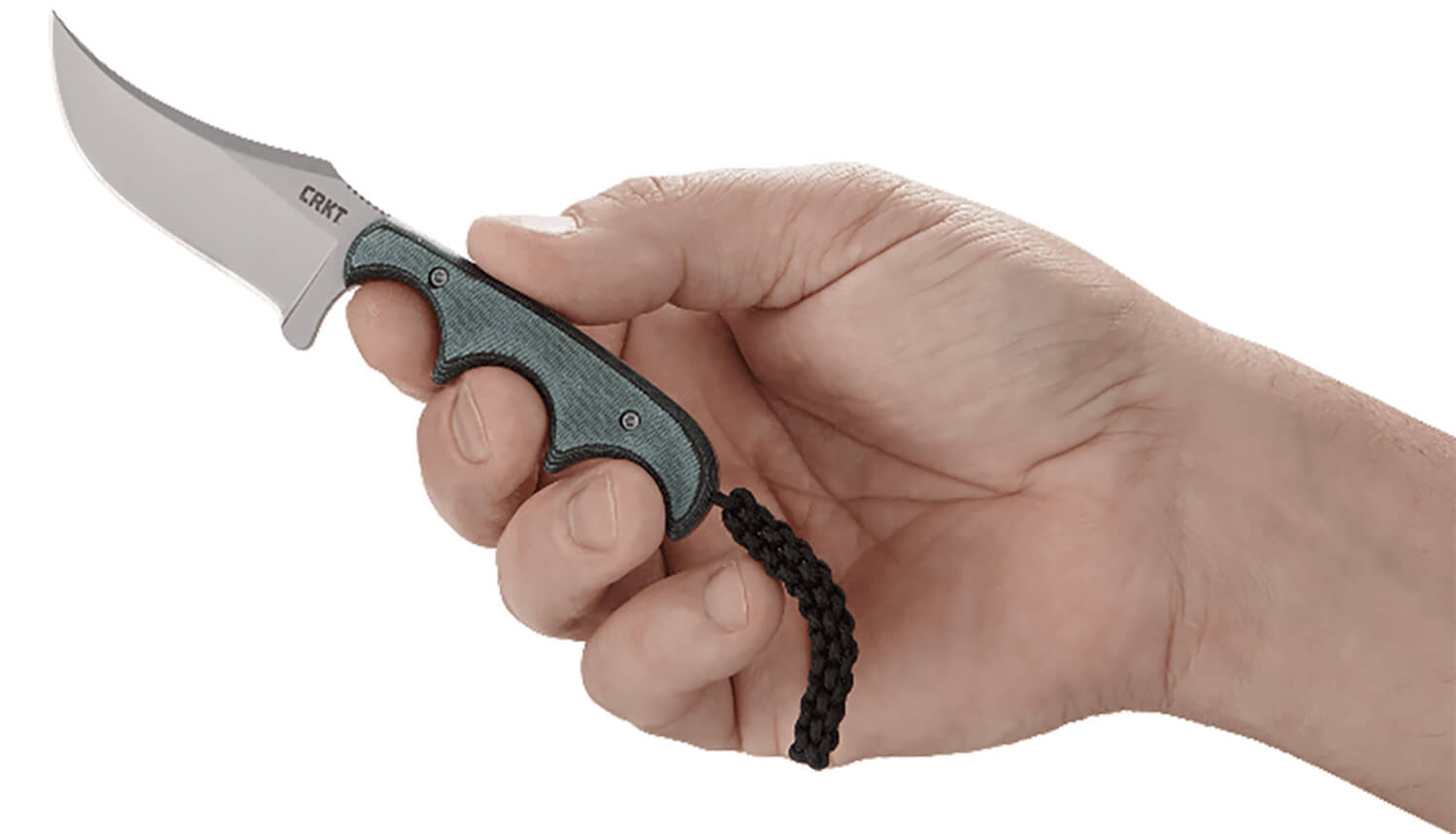 CRKT 2379 Minimalist Persian 2.76" Fixed Recurve Plain Bead Blasted 8Cr13MoV SS Blade/Green Contoured Resin Infused Fiber Handle Includes Lanyard/Sheath - Image 3