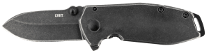 CRKT 2493 SQUID Assisted 2.37" Folding Drop Point Plain Black Stonewashed 8Cr14MoV SS Blade/Black Stonewashed Stainless Steel Handle Includes Pocket Clip