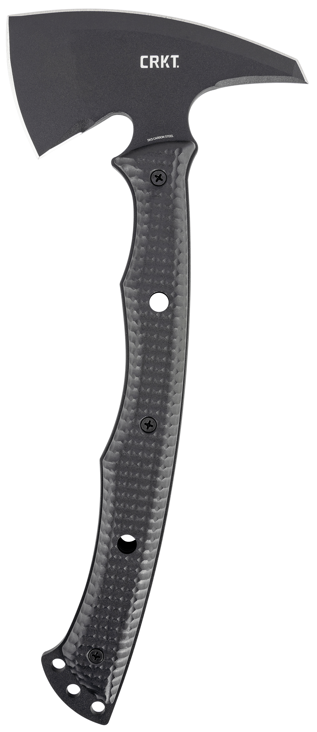 CRKT 2725 Kangee T-Hawk 2.93 Blade Axe w/Spike SK-5 Steel Blade Black Textured GRN Handle 13.75" Long Tomahawk w/Spike