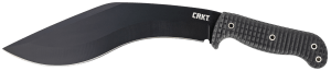 CRKT 2742 KUK  10.56" Fixed Recurve Plain Black Powder Coated 65Mn Carbon Steel Blade/Black Textured GRN Handle Includes Sheath