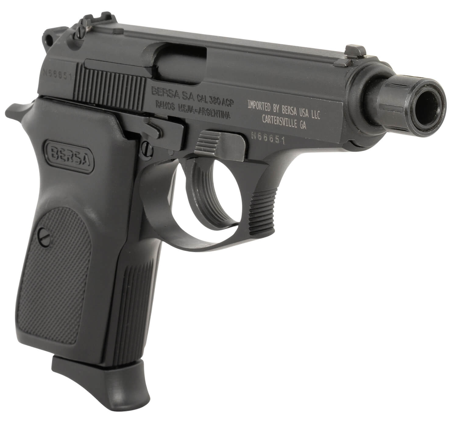 Bersa T380M8X Thunder Micro-Compact Frame 380 ACP 8+1 3.50" Black Steel Threaded Barrel Matte Black Serrated Steel Slide & Aluminum Frame - Image 3