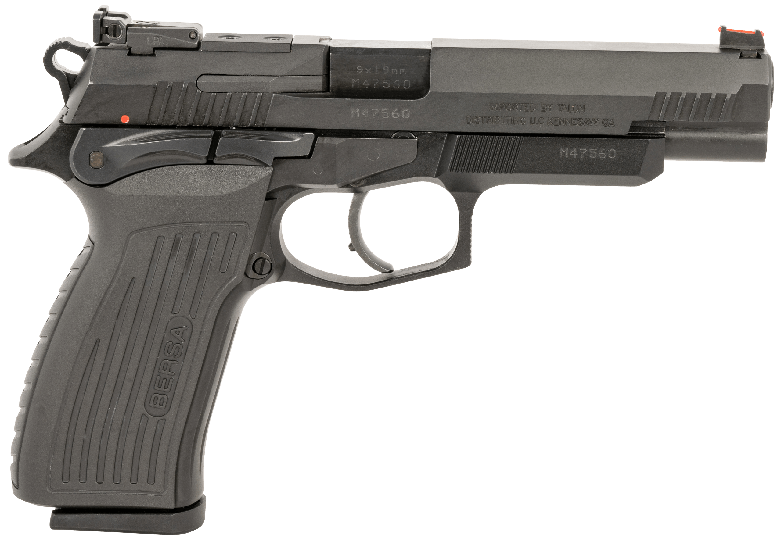Bersa TPR9XT TPR XT Full Size Frame 9mm Luger 17+1 4.96" Black Steel Barrel Matte Black Serrated Steel Slide & Aluminum Frame Ambidextrous