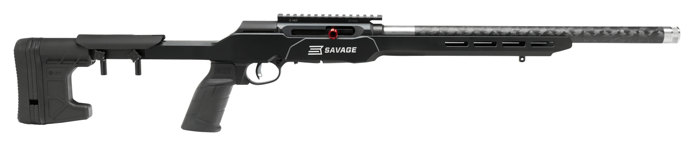 Savage Arms 47256 A22 Precision Lite Semi-Auto 22 LR Caliber with 10+1 Capacity 18" Carbon Fiber Wrapped Barrel Black Metal Finish & Adjustable MDT Aluminum Chassis Black Stock Right Hand (Full Size)