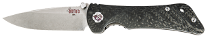 Southern Grind SG06030008 Spider Monkey 3.25ā³ Folding Drop Point Plain Satin S35VN SS Blade/ 4.19ā³ Black Textured Carbon Fiber Handle Includes Pocket Clip Southern Grind SG06030008 Spider Monkey 3.25ā³ Folding Drop Point Plain Satin S35VN SS Blade/ 4.19ā³ Black Textured Carbon Fiber Handle Includes Pocket Clip