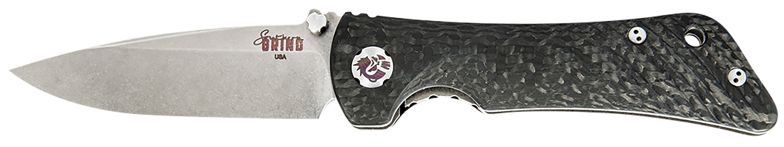 Southern Grind SG06030008 Spider Monkey 3.25" Folding Drop Point Plain Satin S35VN SS Blade/ 4.19" Black Textured Carbon Fiber Handle Includes Pocket Clip