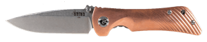 Southern Grind SG06030014 Spider Monkey 3.25" Folding Drop Point Plain Satin S35VN SS Blade/ Titanium/Copper Handle Includes Pocket Clip