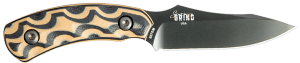 Southern Grind SG0508010601 Jackal Pup 2.80" Fixed Drop Point Plain Black PVD 8670 Steel Blade  2.95" Black/Tan G10 3D Milled Handle
