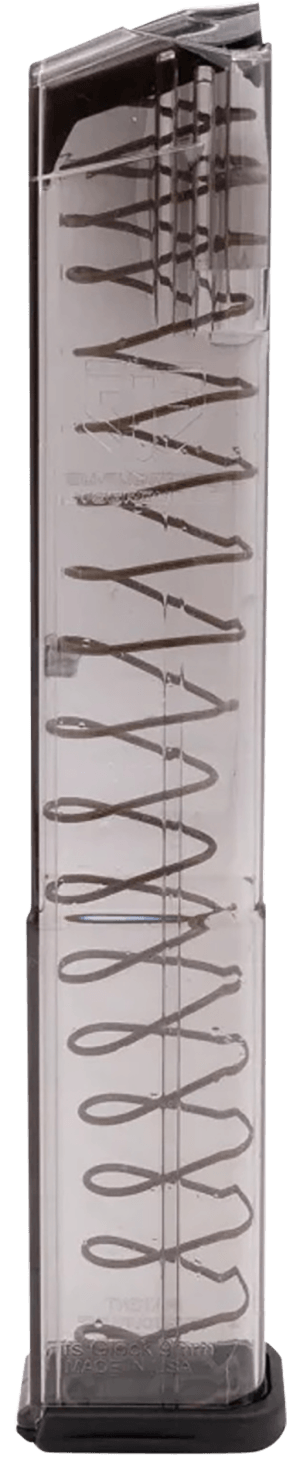 ETS Group GLK18G2 Pistol Mags  32rd Extended w/Gen2 Floor Plate 9mm Luger Compatible w/ Glock 17/18/19/19X/26/34/45 Clear Polymer