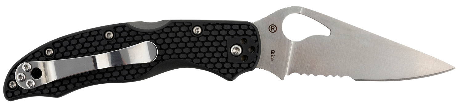 Spyderco BY01PSBK2 Byrd Harrier 2 Lightweight 3.36" Folding Part Serrated 3Cr13MoV SS Blade Black Textured FRN Handle Includes Pocket Clip - Image 2