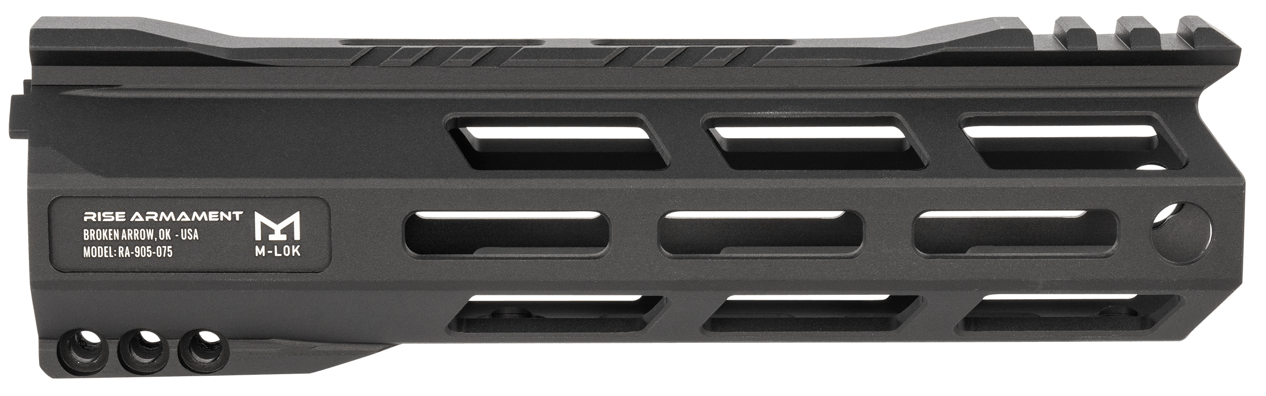Rise Armament RA905075BLK RA-905 Handguard made of 6061-T6 Aluminum with Black Anodized Finish M-LOK Design Picatinny Rail & 7.50" OAL for AR-15
