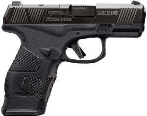 Mossberg 89025 MC2sc  Sub-Compact Frame 9mm Luger 14+1 3.40" Black DLC Stainless Steel Barrel & Optic Cut/Serrated Slide  Matte Black Polymer Frame  Black Textured Polymer Grip  Shield RMSc Footprint  Integrated Trigger Blade Safety