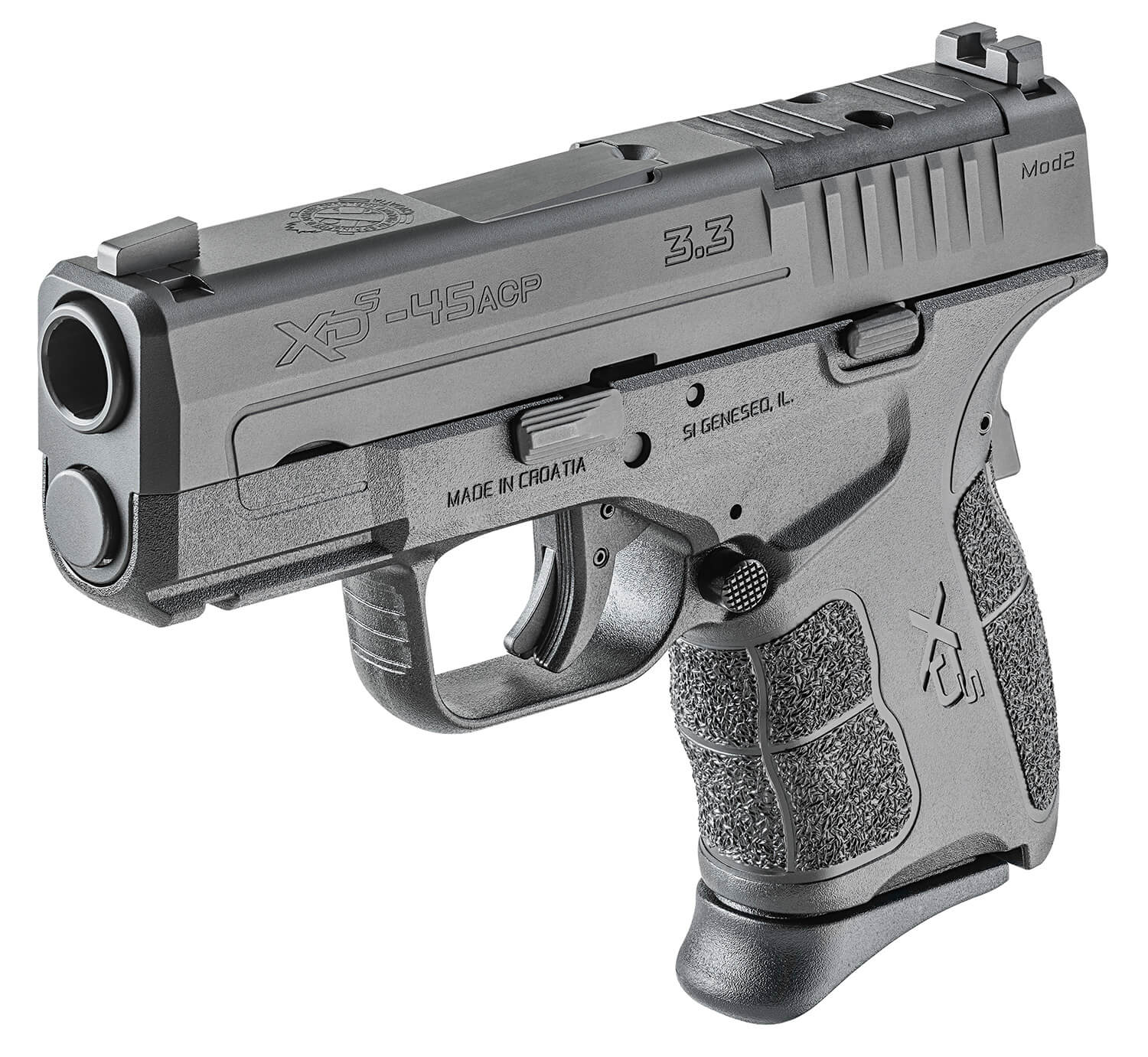 Springfield Armory XDSG93345BOSP XD-S Mod.2 OSP 45 ACP 5+1 6+1 3.30" Black Melonite Steel Barrel & Optic Ready/Serrated Slide Black Polymer Frame w/Picatinny Rail Black Textured Polymer Grip - Image 3