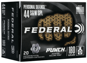 Federal PD44SP1 Punch Personal Defense 44S&W Spl 180gr Jacketed Hollow Point 20rd Box