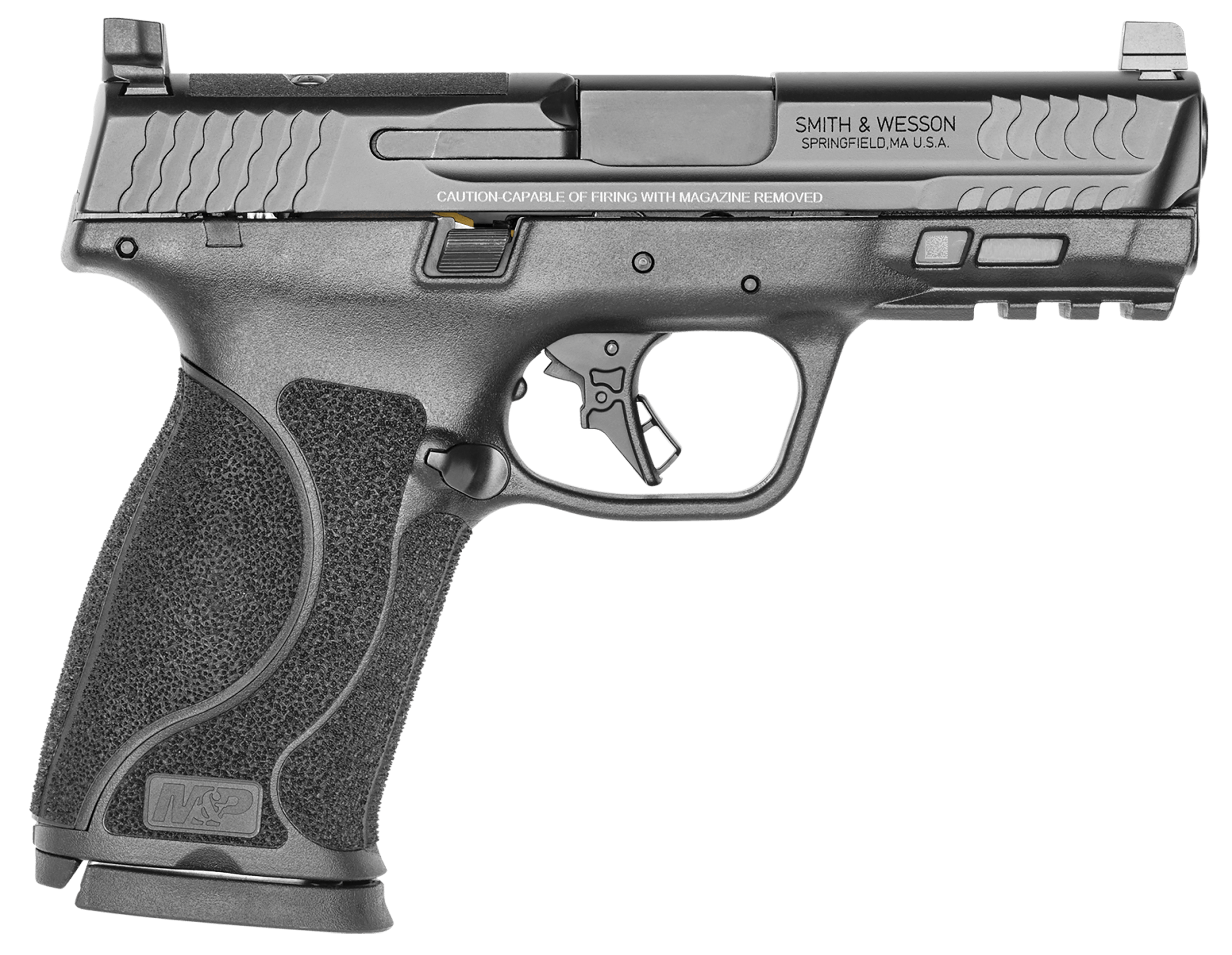 Smith & Wesson 13389 M&P M2.0 Full Size 10mm Auto 15+1 4" Black Armornite Stainless Steel Barrel Optic Cut/Serrated Stainless Steel Slide Matte Black Polymer Frame w/Picatinny Rail