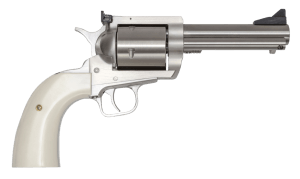 Magnum Research BFR44MAG5B6 BFR Short Cylinder 44 Rem Mag 6 Shot  5" Brushed Stainless Steel Barrel  Cylinder  & Frame  White Polymer Grip  Hammer Safety  Exposed Hammer
