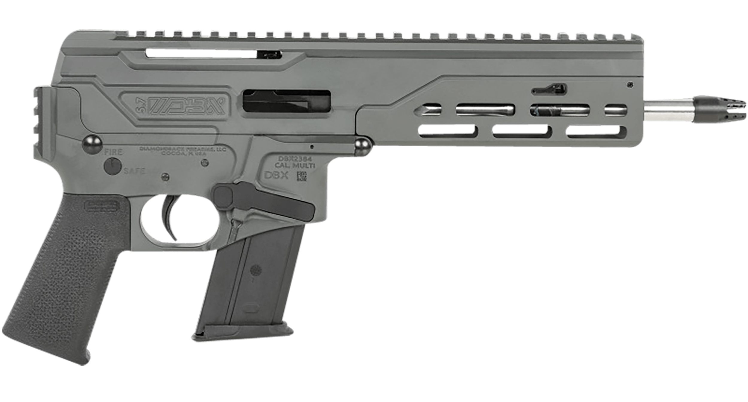 Diamondback DB1614L051 DBX57 CF 5.7x28mm 8" 20+1 Dark Grey Stainless Steel Black Magpul MOE K Grip