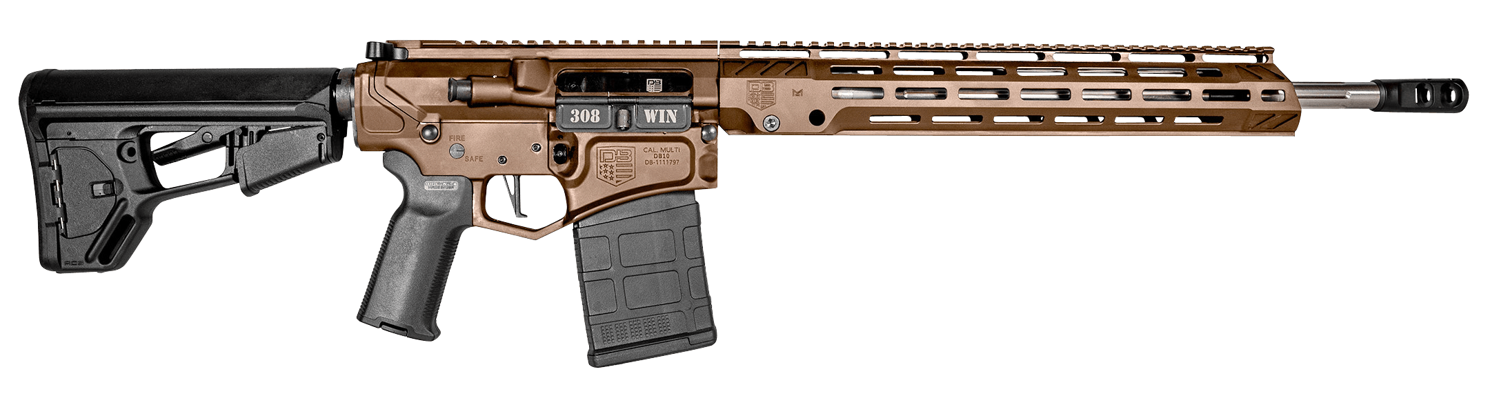 Diamondback DB1059C071 DB10 308 Win 18" 20+1 Midnight Bronze Adjustable Magpul ACS-L Stock Black Magpul MOE-K2+ Grip 15" M-Lok