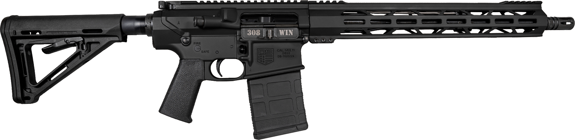 Diamondback DB1018C001 DB10 308 Win 20+1 16" Nitride Treated Threaded Steel Barrel w/A2 .30 Cal Flash Hider A3 Flattop Upper 15" M-LOK Handguard Magpul MOE Carbine Stock Magpul MOE K Grip